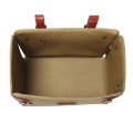 Tourbon canvas leather bicycle front basket handlebar bag